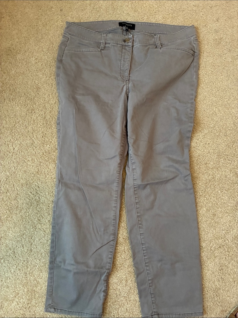 Talbots Light Gray Straight-Leg Women's Pants